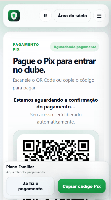 Tela real de adesão do GOOLS